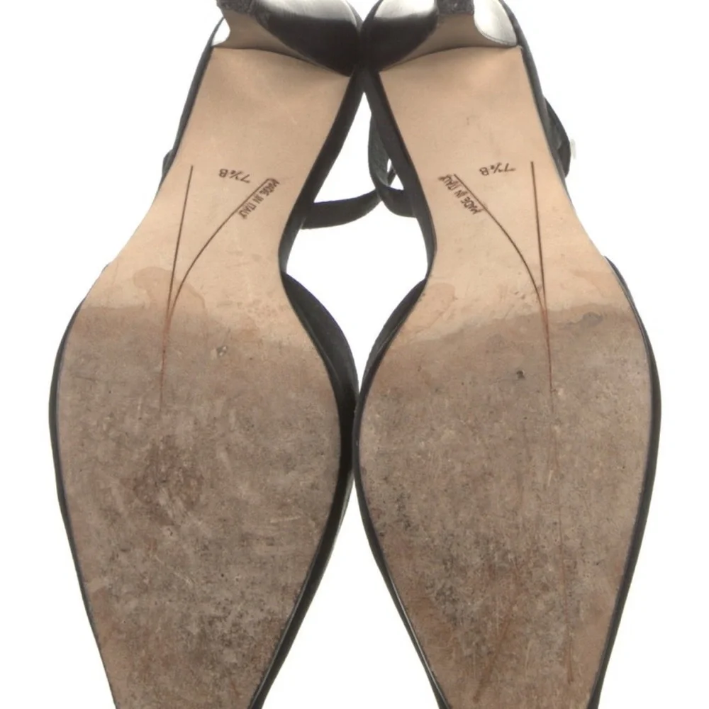 Kate Spade Black Satin Slingback Heels - Picture 5 of 6